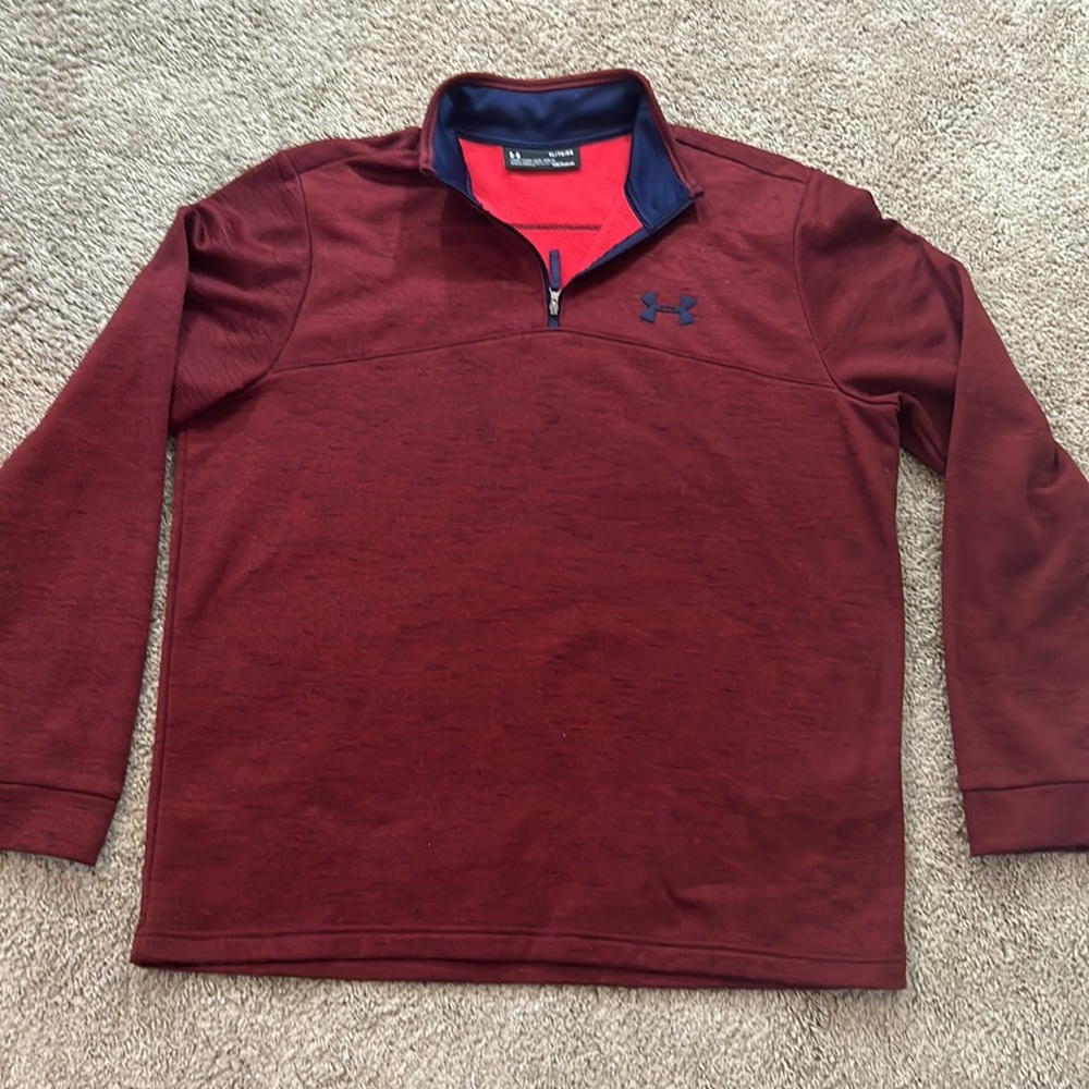 Under Armour Coldgear fleece sweater dark red XL